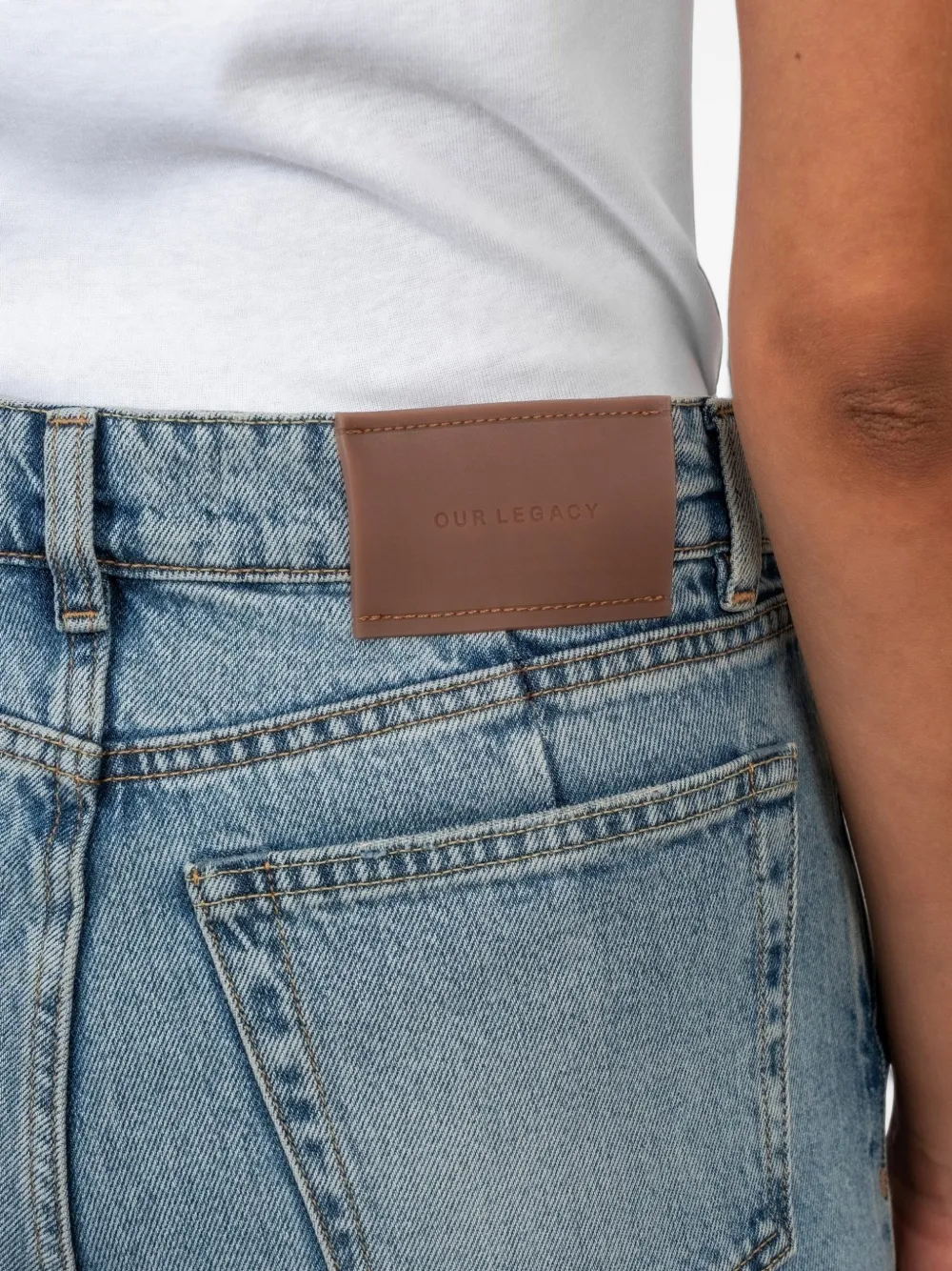 OUR LEGACY Jeans met vervaagd-effect en uitgesneden details Blauw