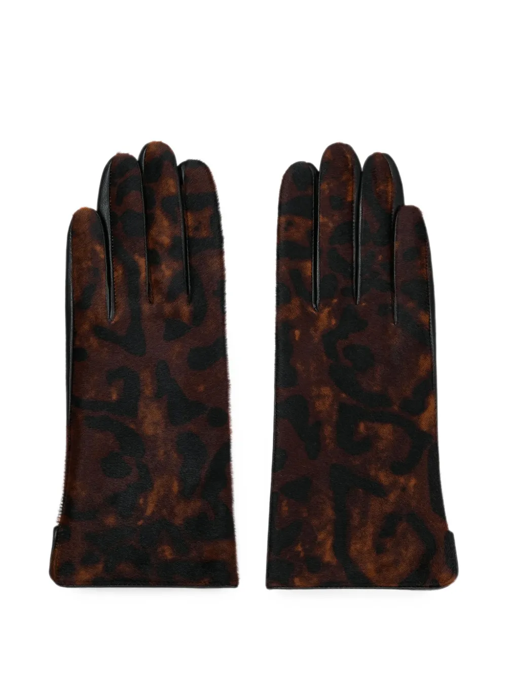 POTAMY leopard-print panelled gloves
