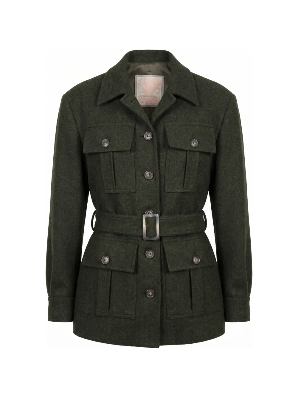 Anna Maria Paletti belted multi-pocket jacket - Grün