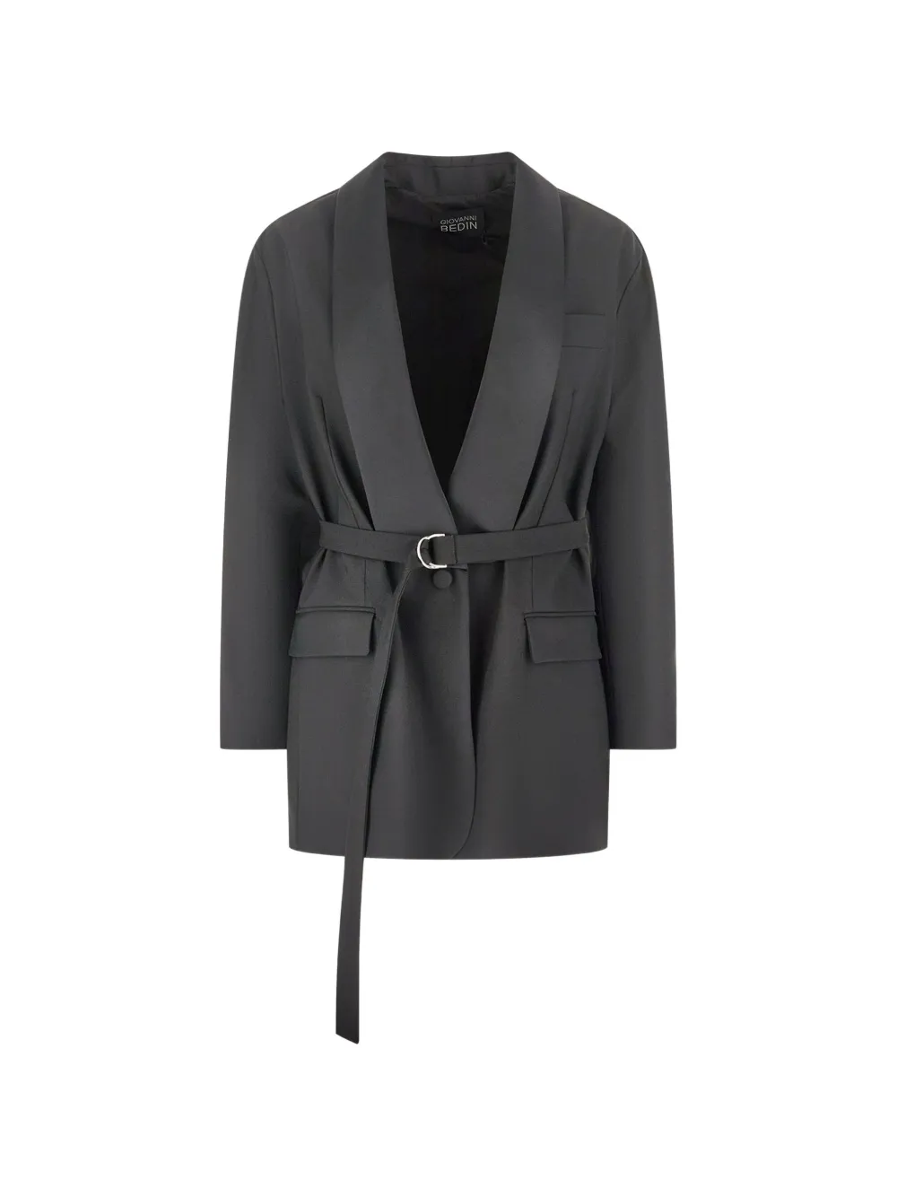 Giovanni Bedin belted shawl-lapel jacket - Grey