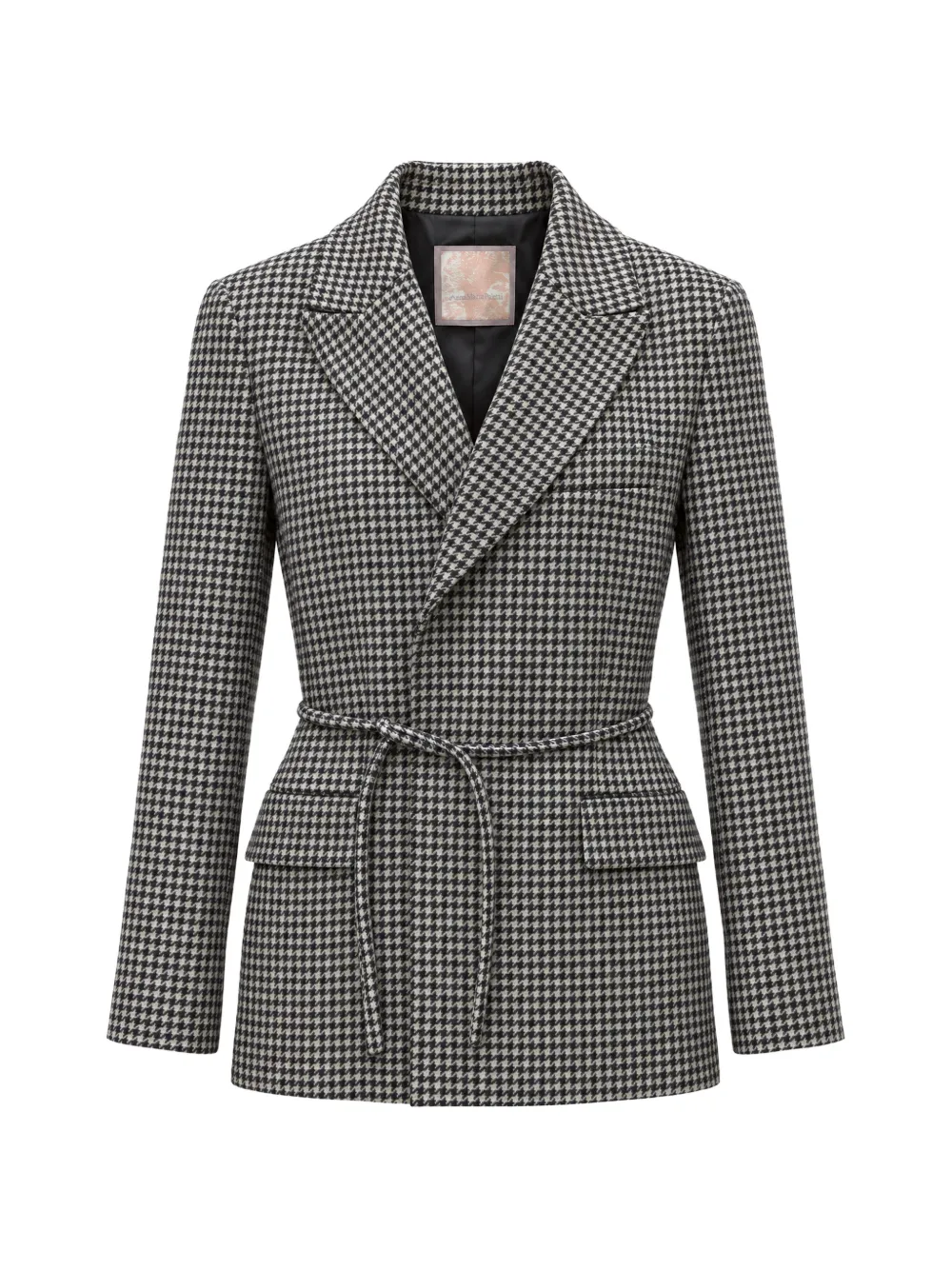 Anna Maria Paletti houndstooth-pattern belted jacket - Weiß