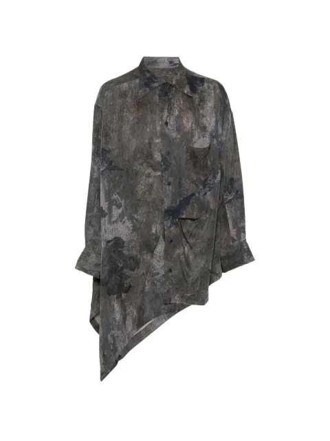 Ziggy Chen abstract-print asymmetric shirt