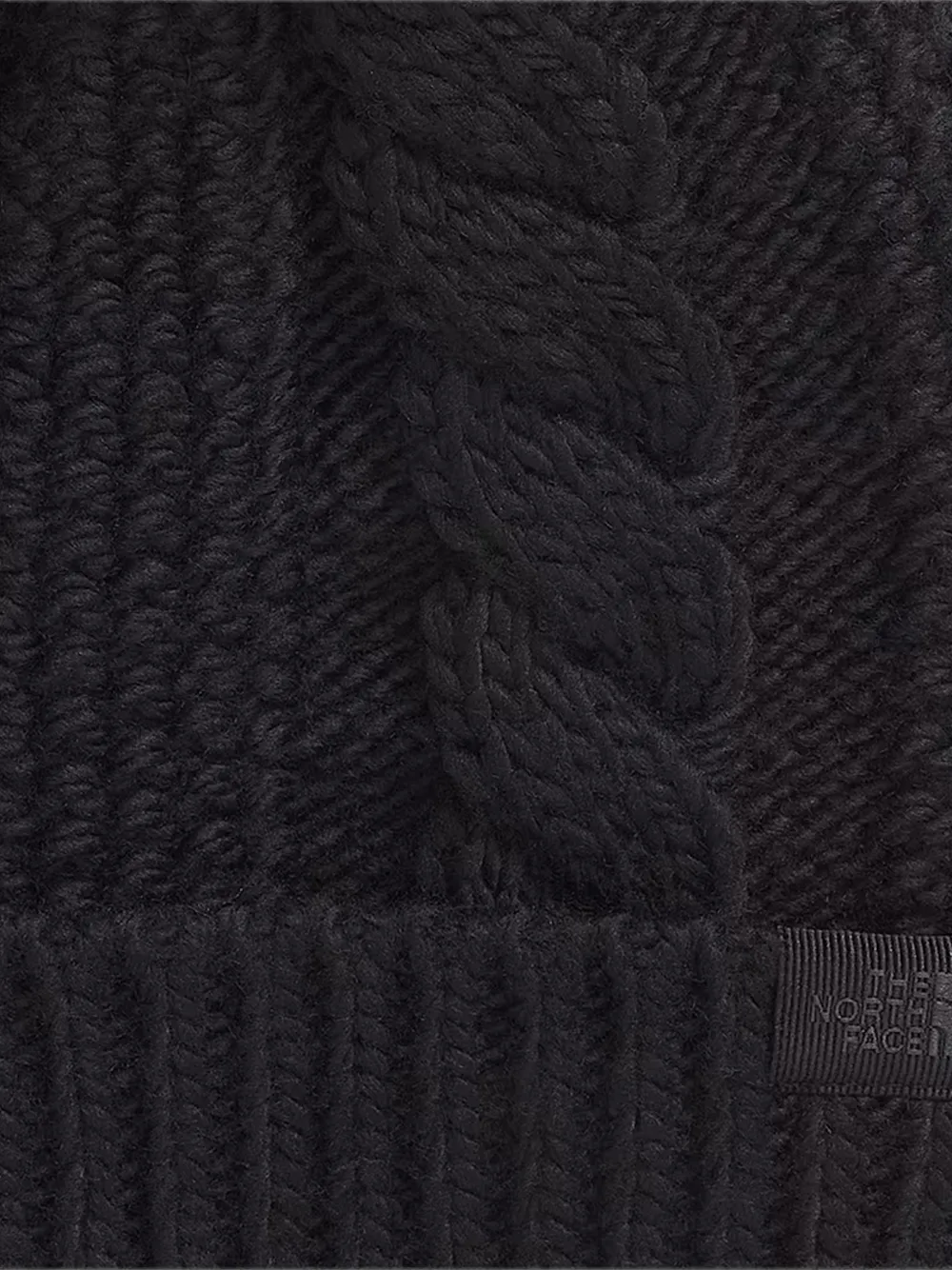 The North Face Kabelgebreide muts met pompon Zwart