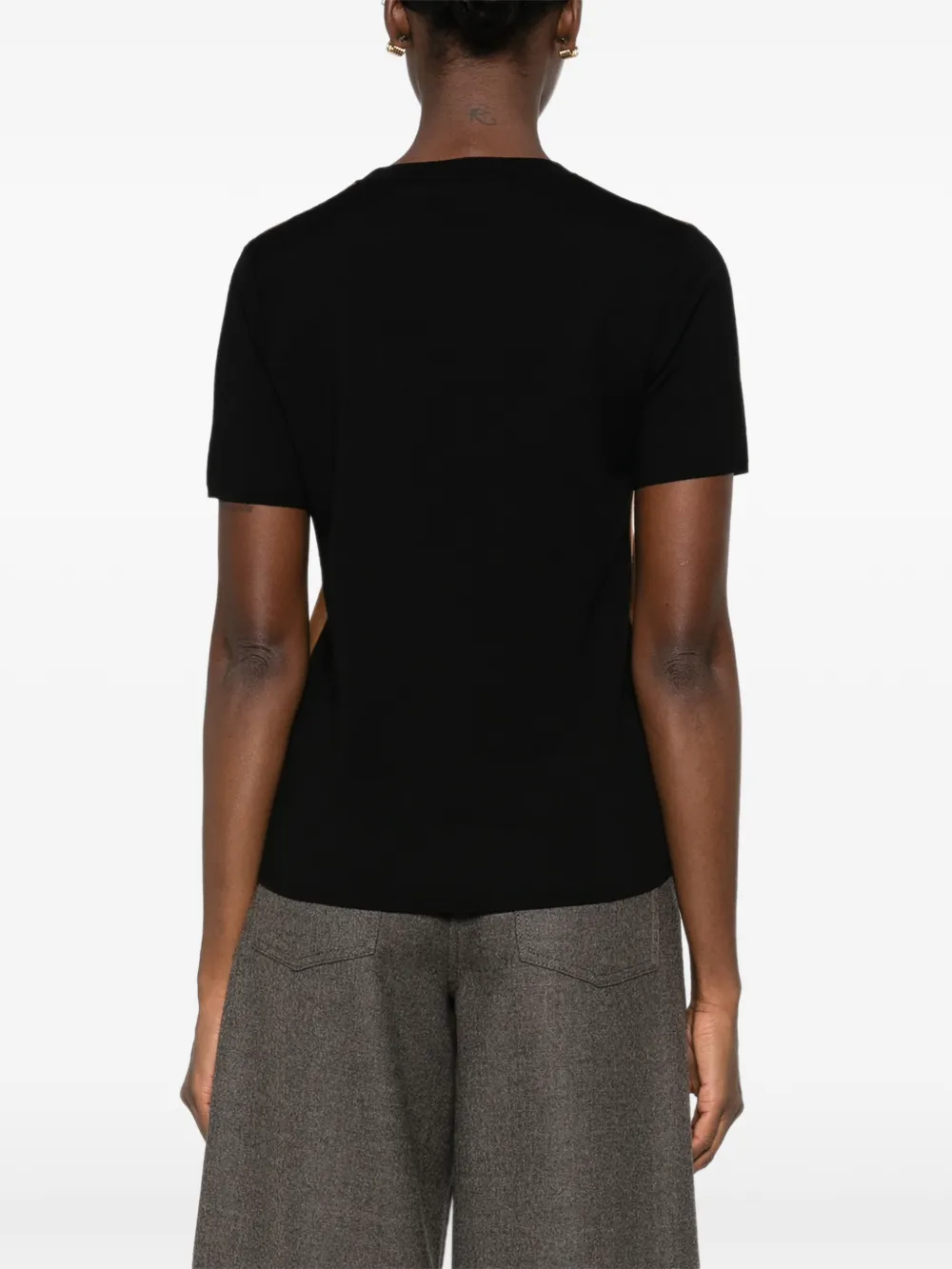 Max Mara logo-embroidered two-tone T-shirt Bruin