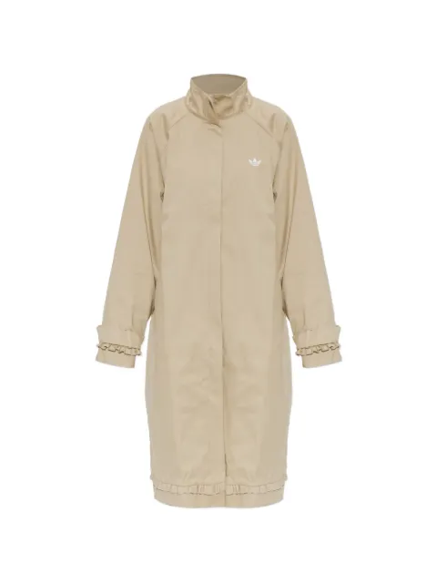 adidas ruffled-trim logo coat