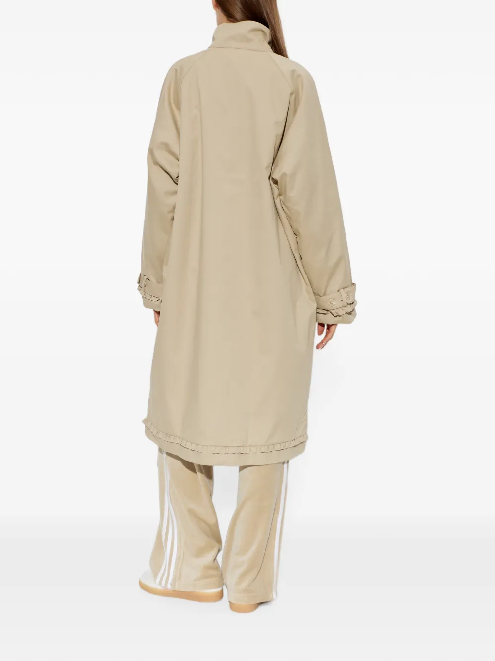 adidas Jas met ruches en logo Beige