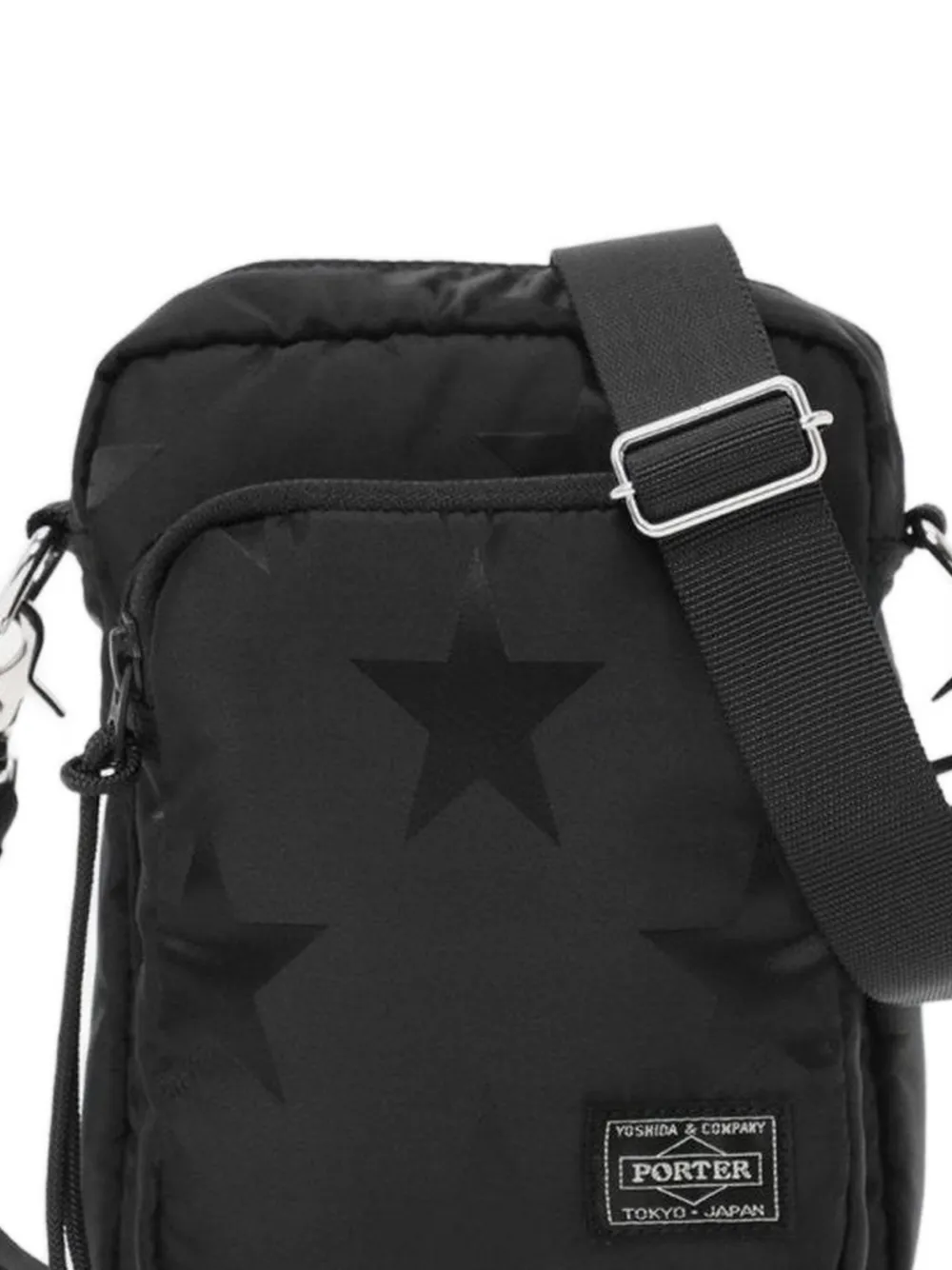 Porter-Yoshida & Co. Flag messengertas met sterprint Zwart