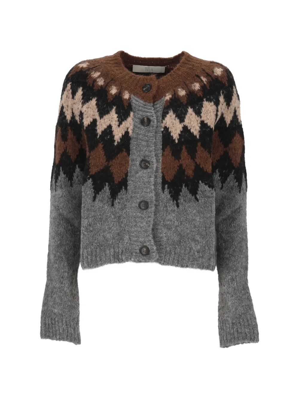 Tela argyle-knit cardigan