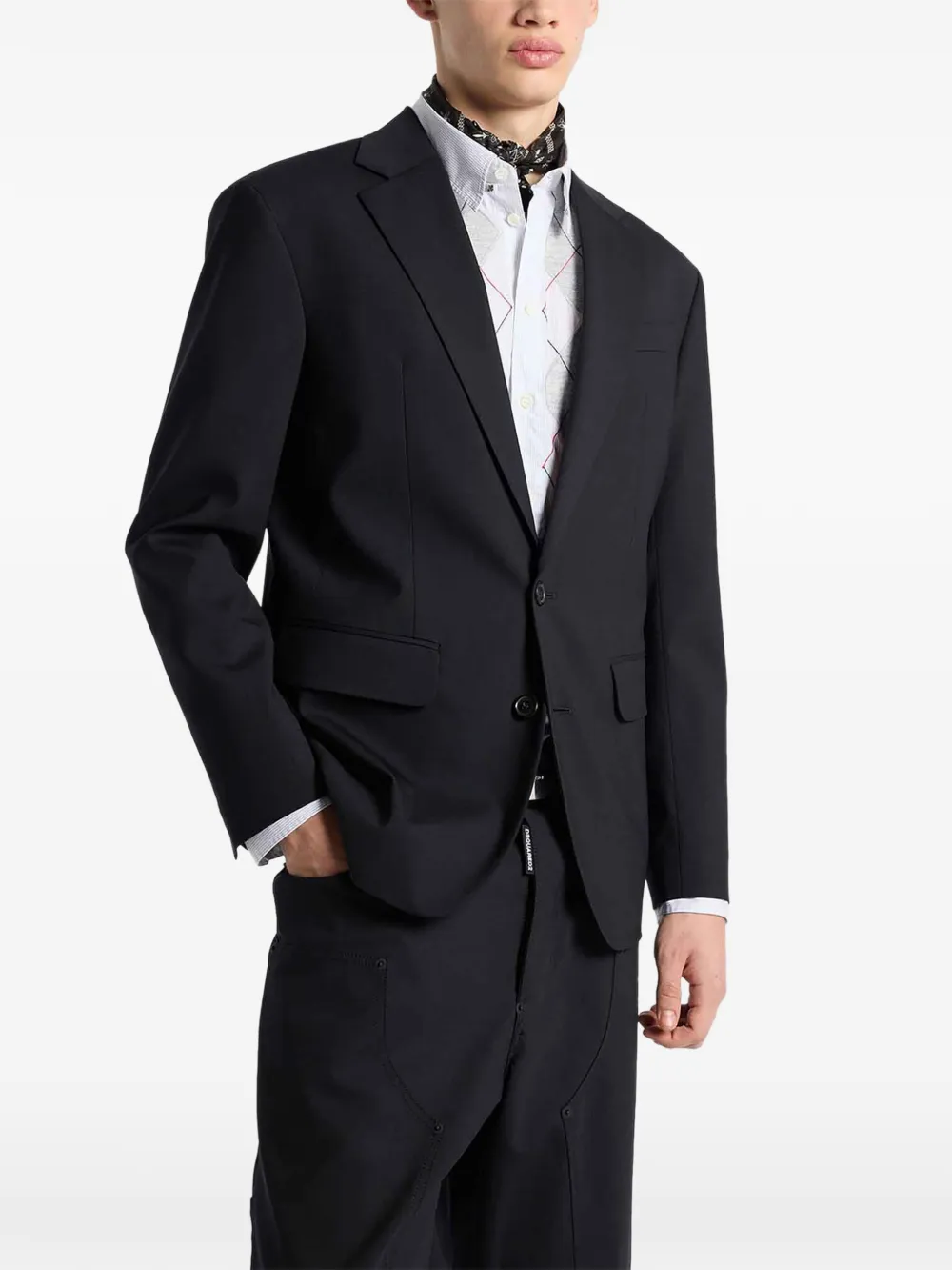 DSQUARED2 Tailored2 Dan wollen blazer Zwart