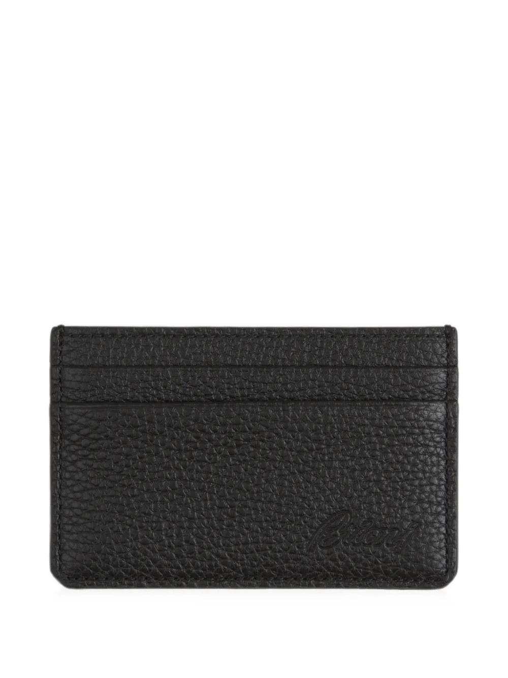 Brioni Deerskin-print Card Holder In Black