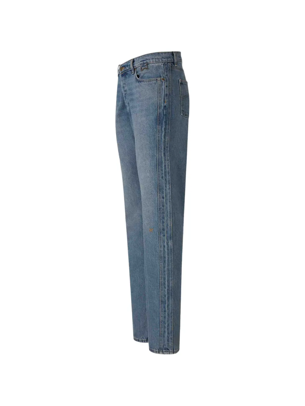 RHUDE logo-embroidered straight-leg jeans Blauw
