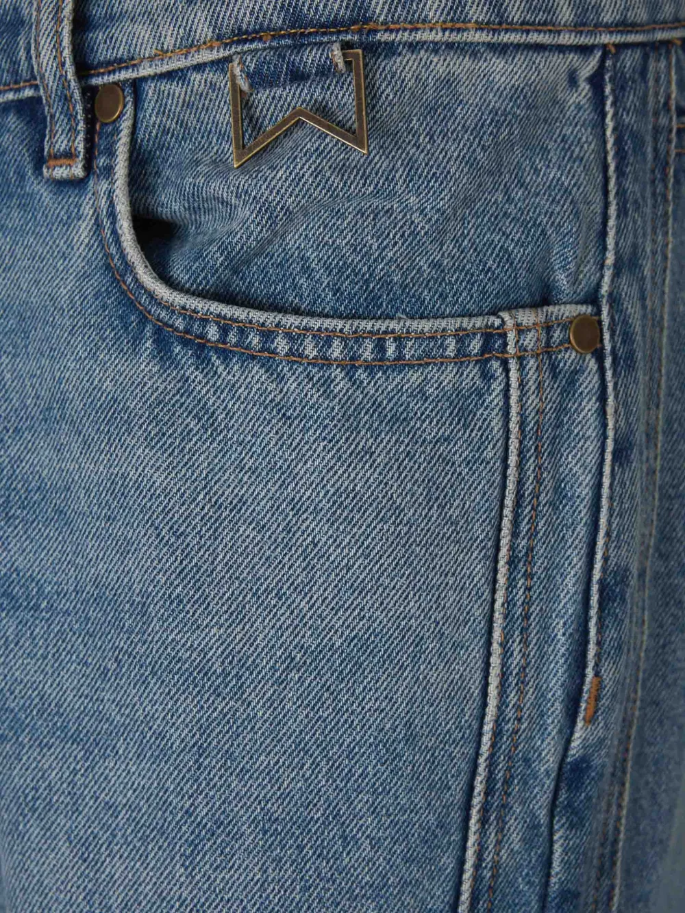 RHUDE logo-embroidered straight-leg jeans Blauw