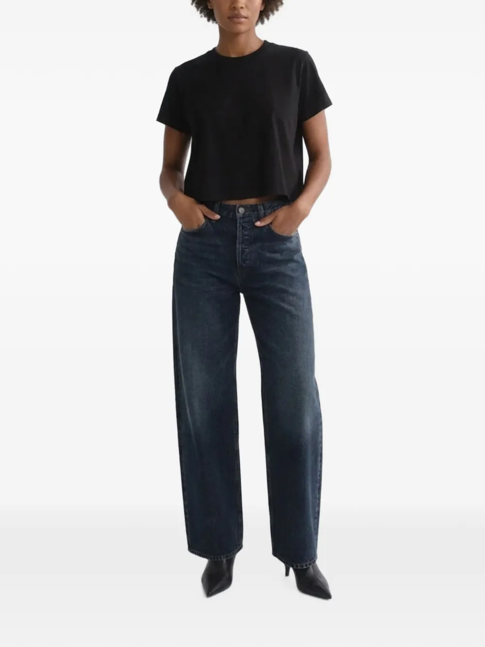 AGOLDE Jeans met wijde pijpen en vervaagd effect Blauw