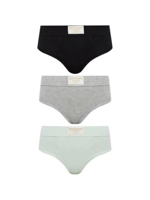 Palm Angels ribbed logo-patch thongs (set of three)