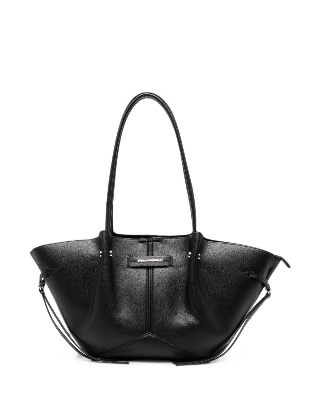 Karl Lagerfeld K/Pierced panelled drawstring tote bag - Nero