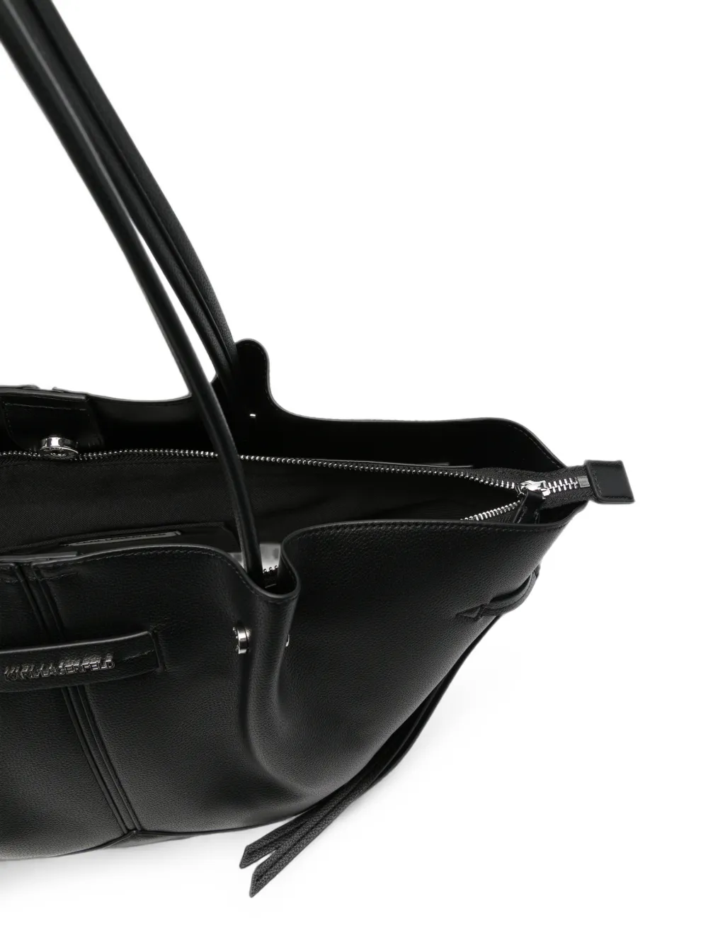 Karl Lagerfeld K Pierced shopper met trekkoord en vlakken Zwart