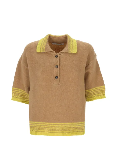 Tela contrast-trim short-sleeve polo top