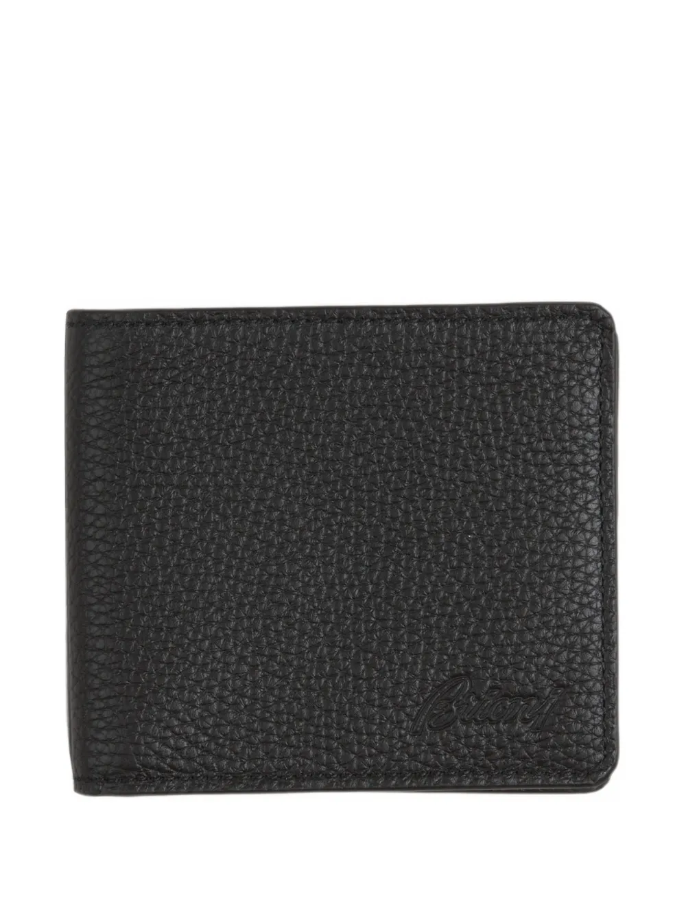 Brioni Deerskin-print Leather Wallet In Black