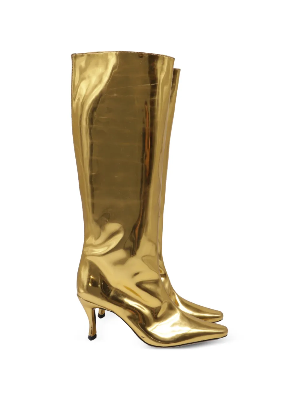 BY FAR pointed-toe knee-high boots - Oro