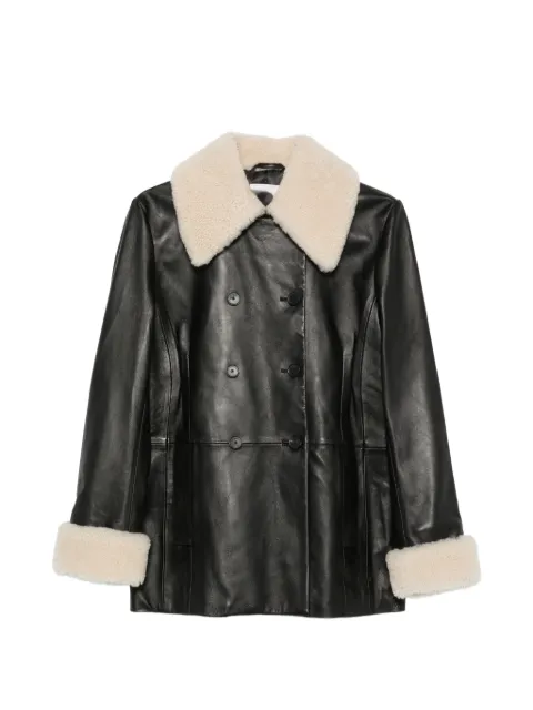 Liviana Conti double-breasted shearling-trim jacket