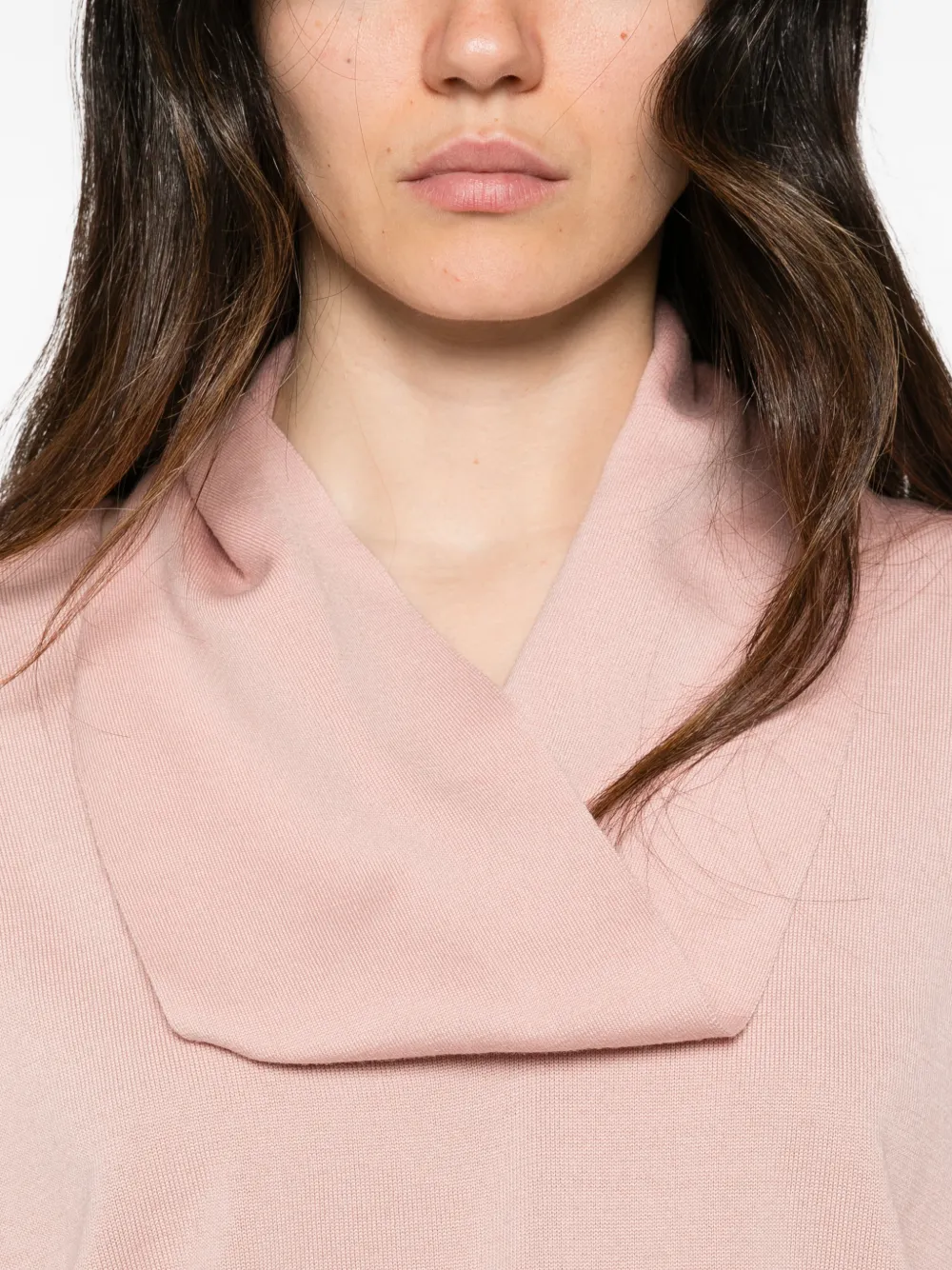 Liviana Conti draped-neck drop-shoulder sweater Roze