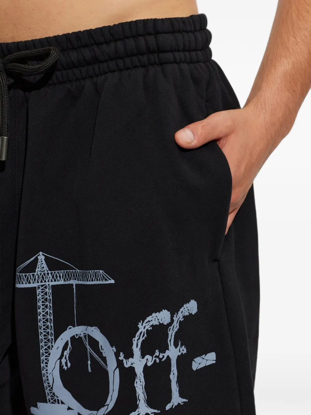 Off-White Katoenen shorts met logoprint Zwart