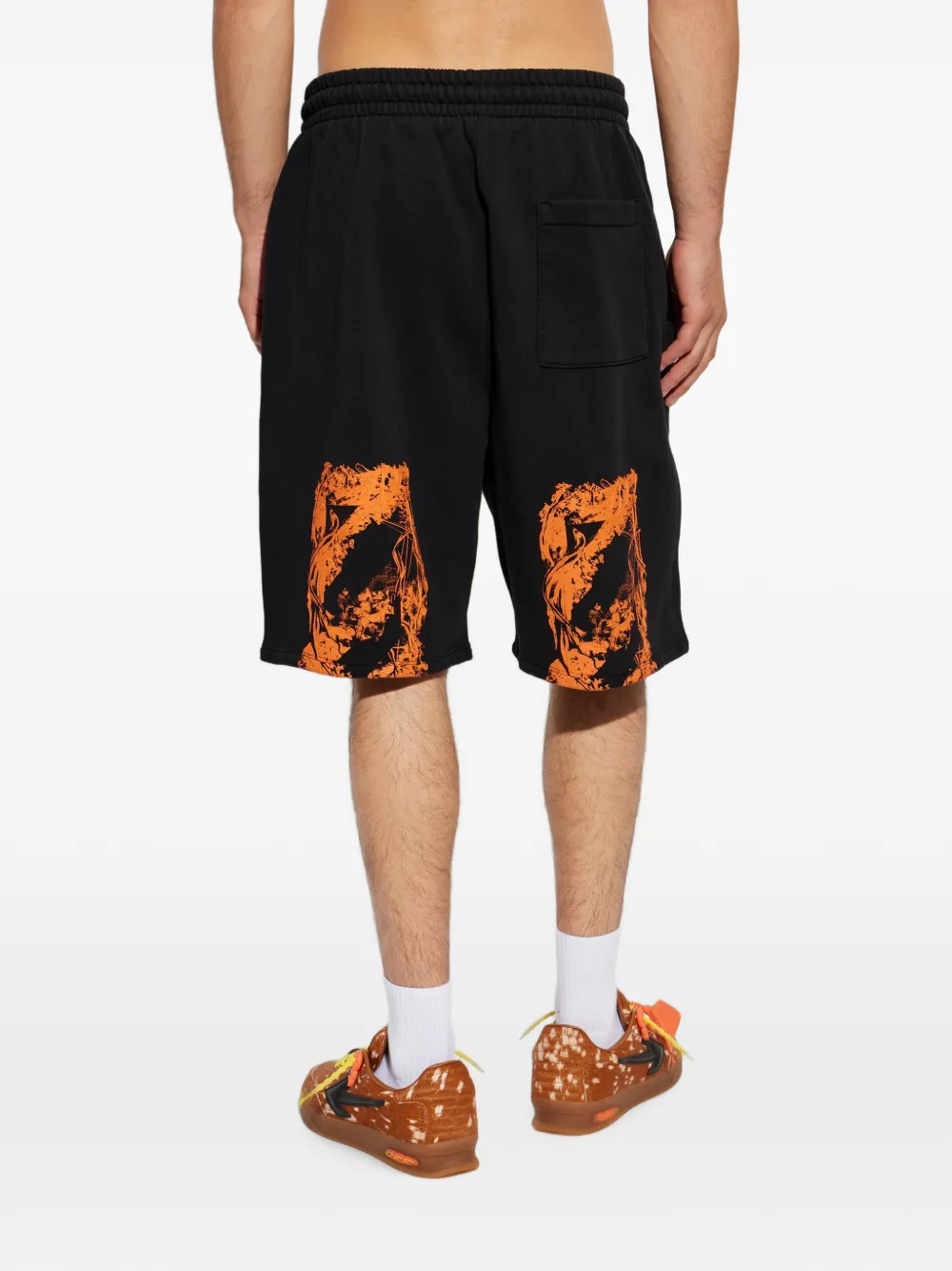 Off-White Katoenen shorts met logoprint Zwart