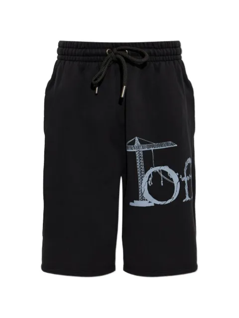Off-White logo-print cotton shorts