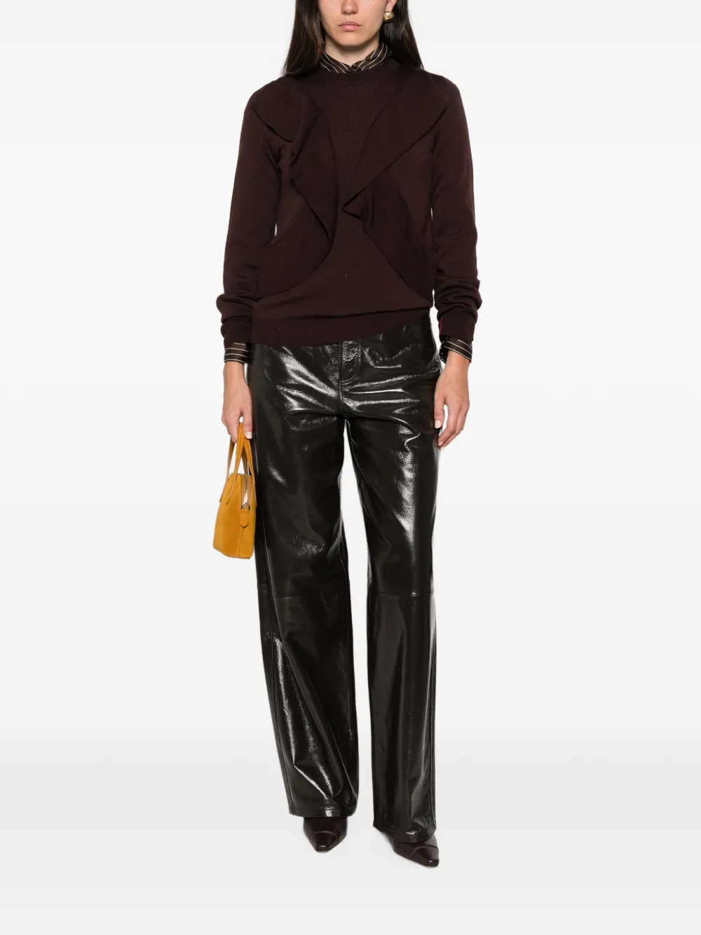 Liviana Conti ruffled long-sleeve sweater