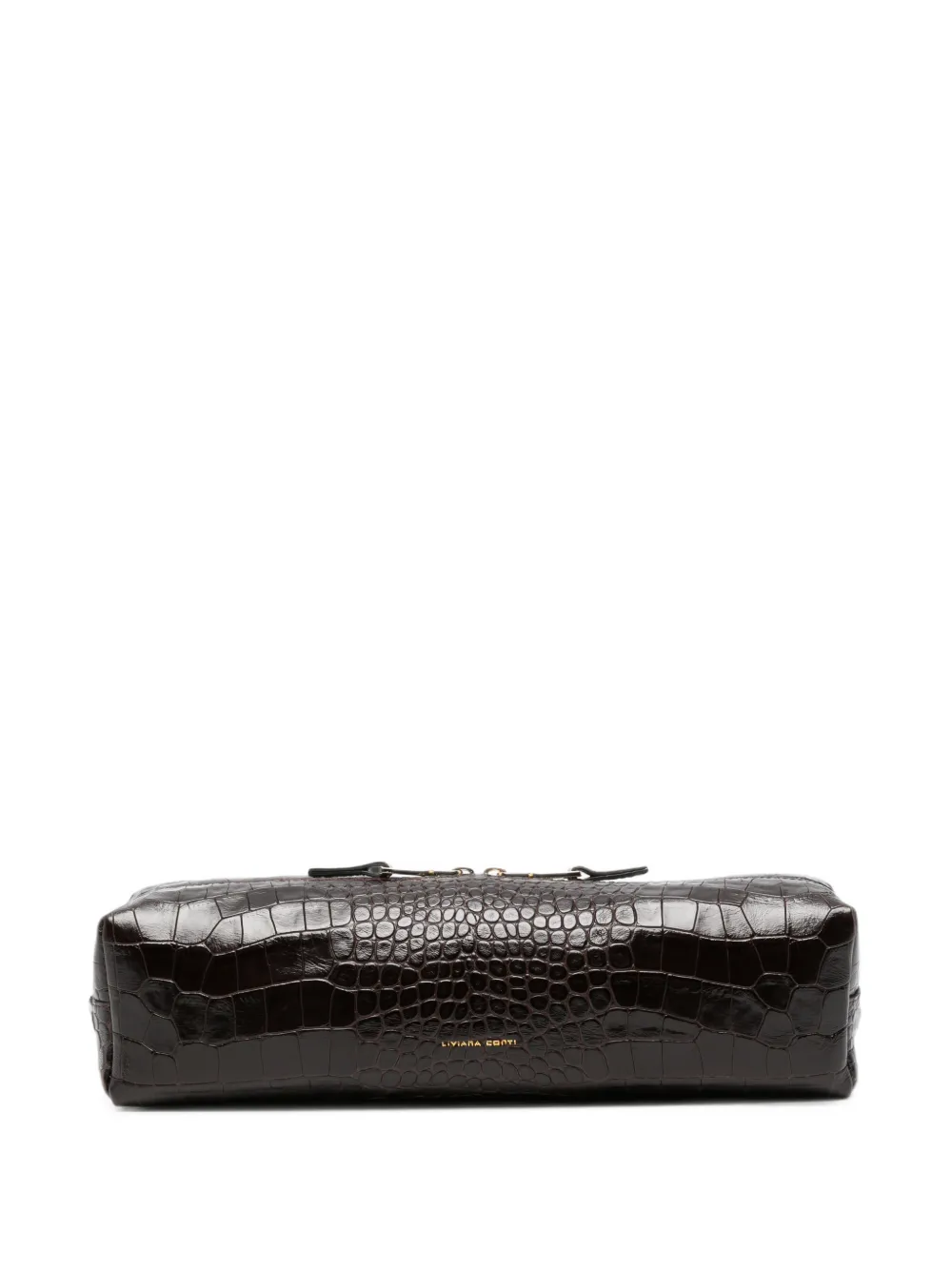 Liviana Conti croc-effect clutch bag - Marrone