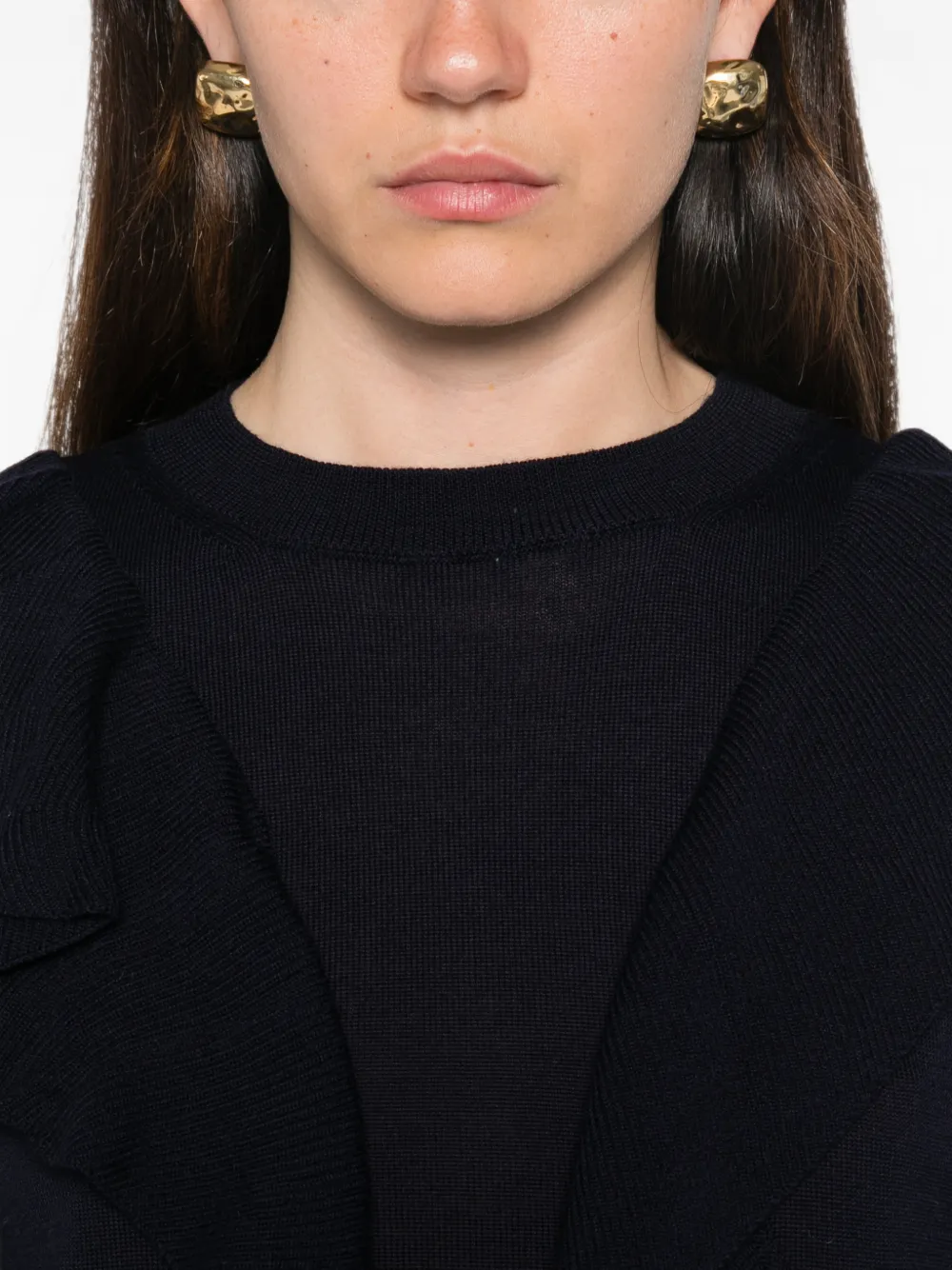 Liviana Conti Trui met ruches en lange mouwen Blauw