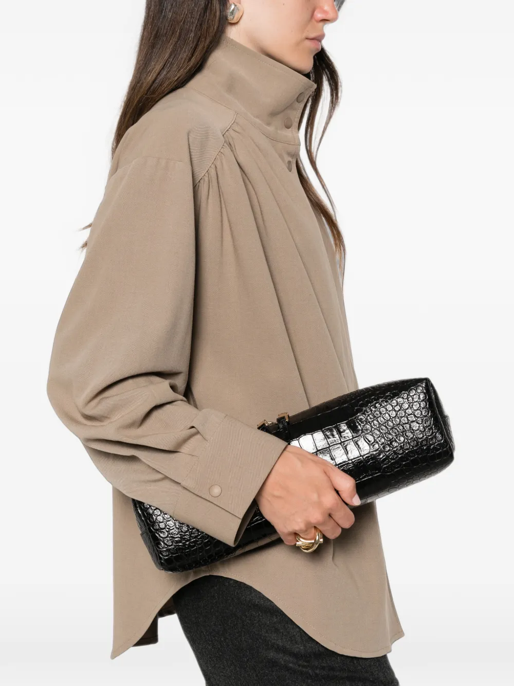 Liviana Conti logo-detail clutch bag Zwart