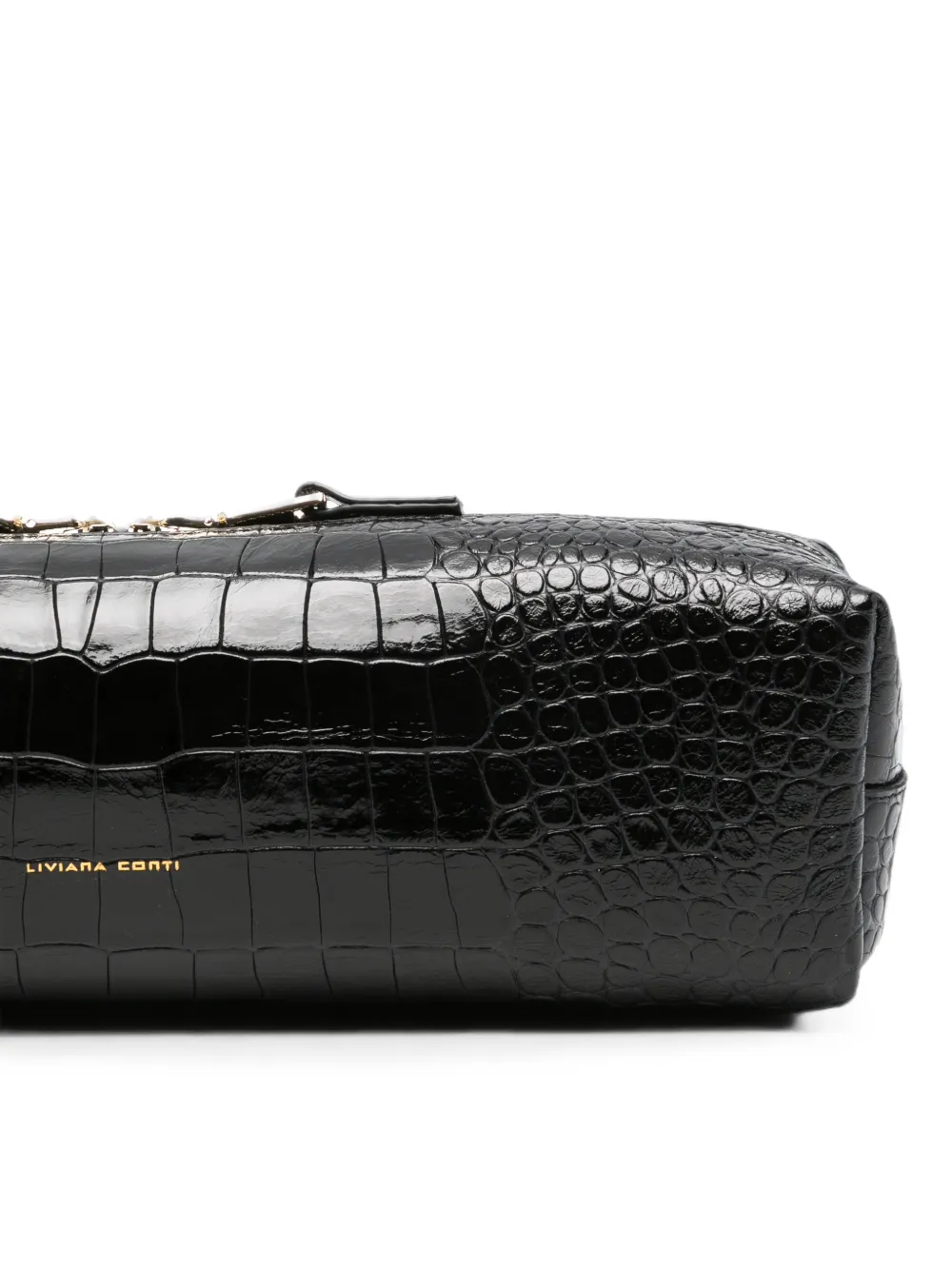 Liviana Conti logo-detail clutch bag Zwart