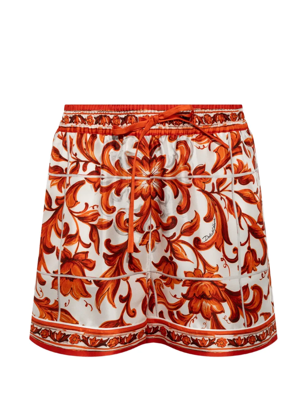 Dolce & Gabbana Majolica-print silk bermudas - Bianco
