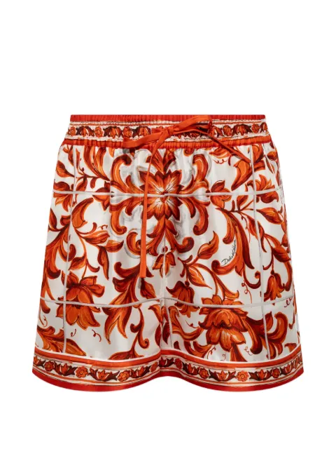 Dolce & Gabbana マヨリカプリント シルクバミューダ