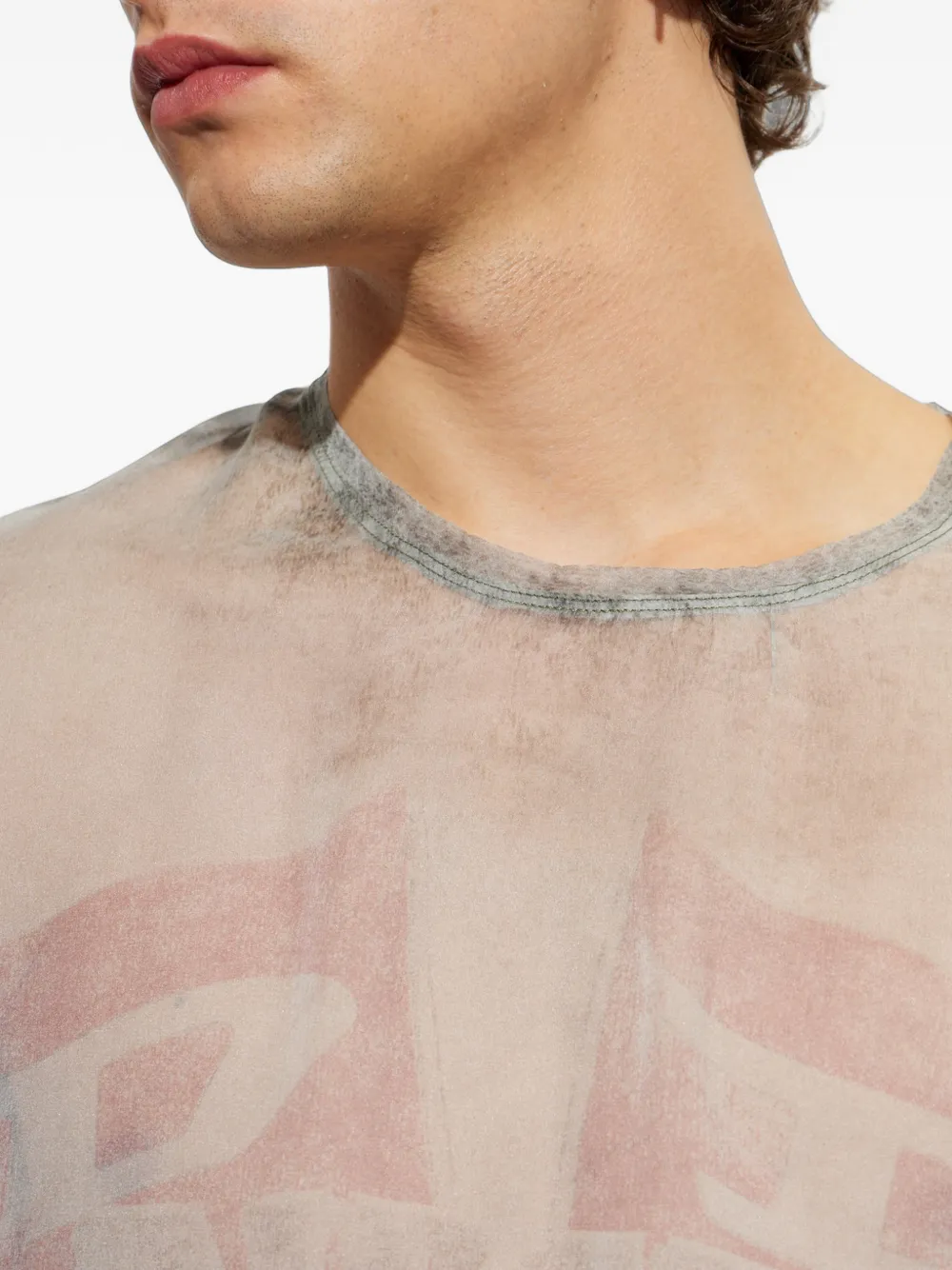 Diesel T-shirt T-Doublex-LS Grijs