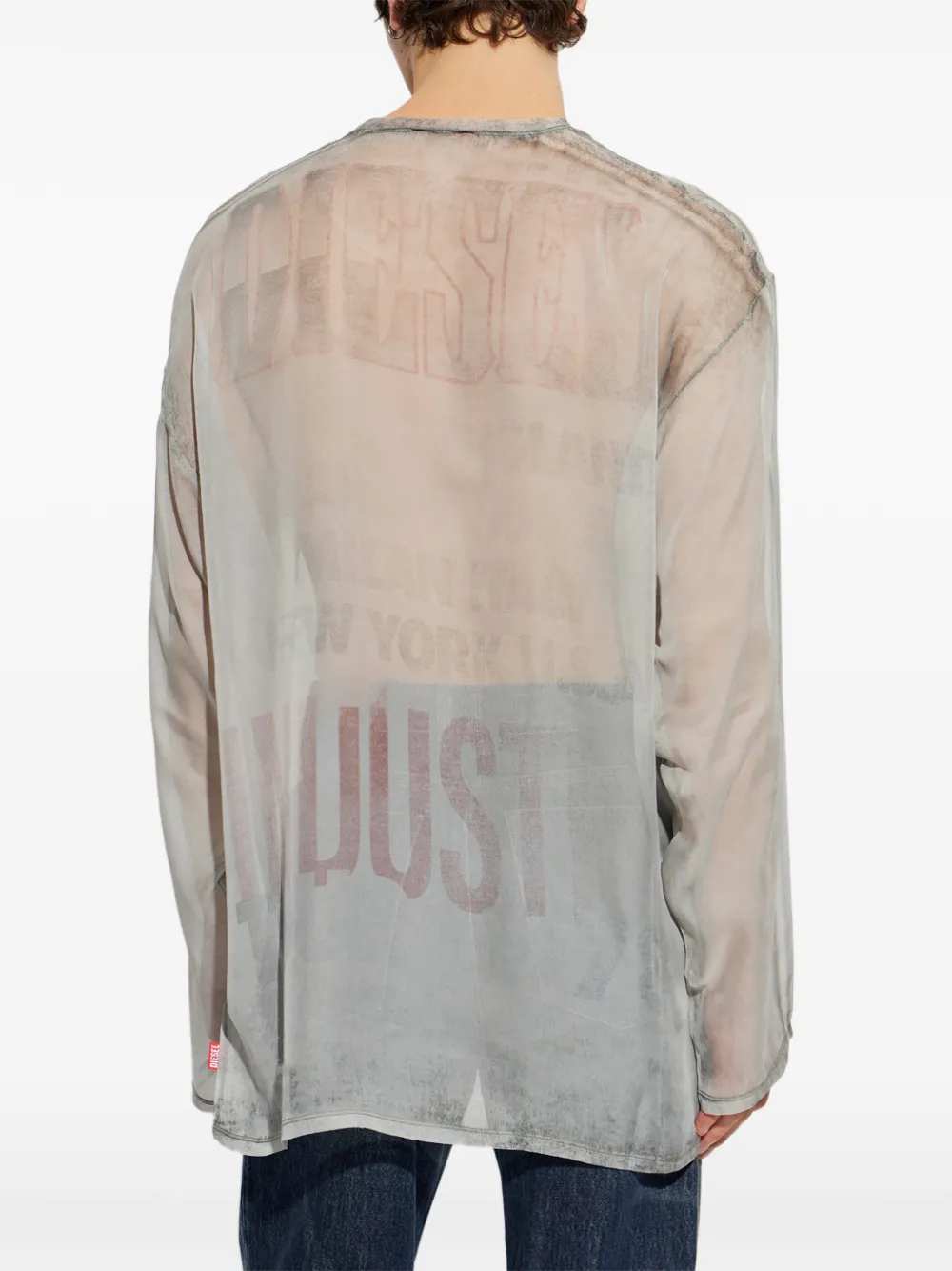 Diesel T-shirt T-Doublex-LS Grijs