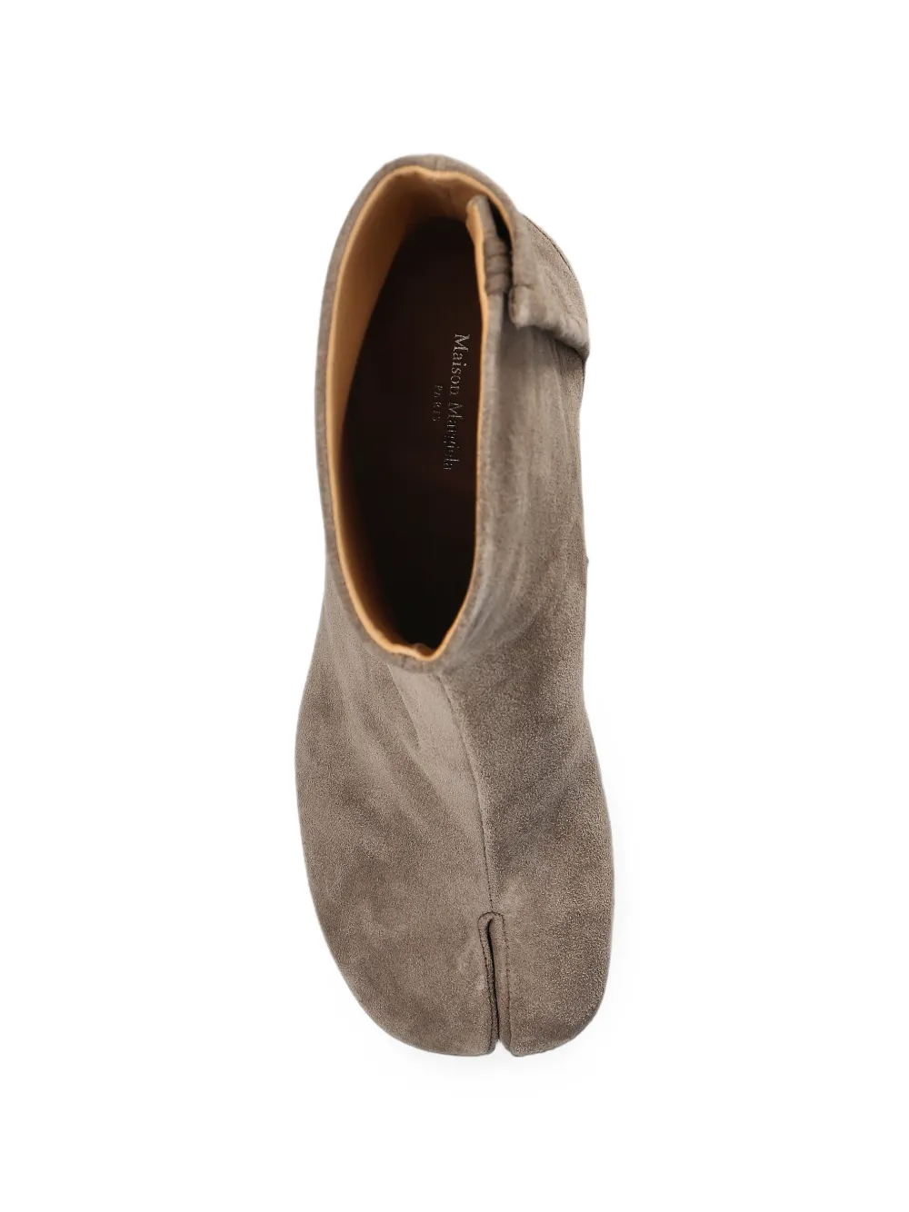 Maison Margiela Suede heeled ankle boots with Tabi cut-out Beige