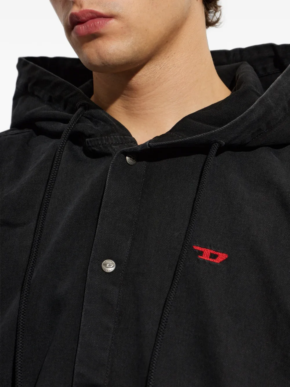 Diesel D-Dewny-Hood denim shirt Zwart