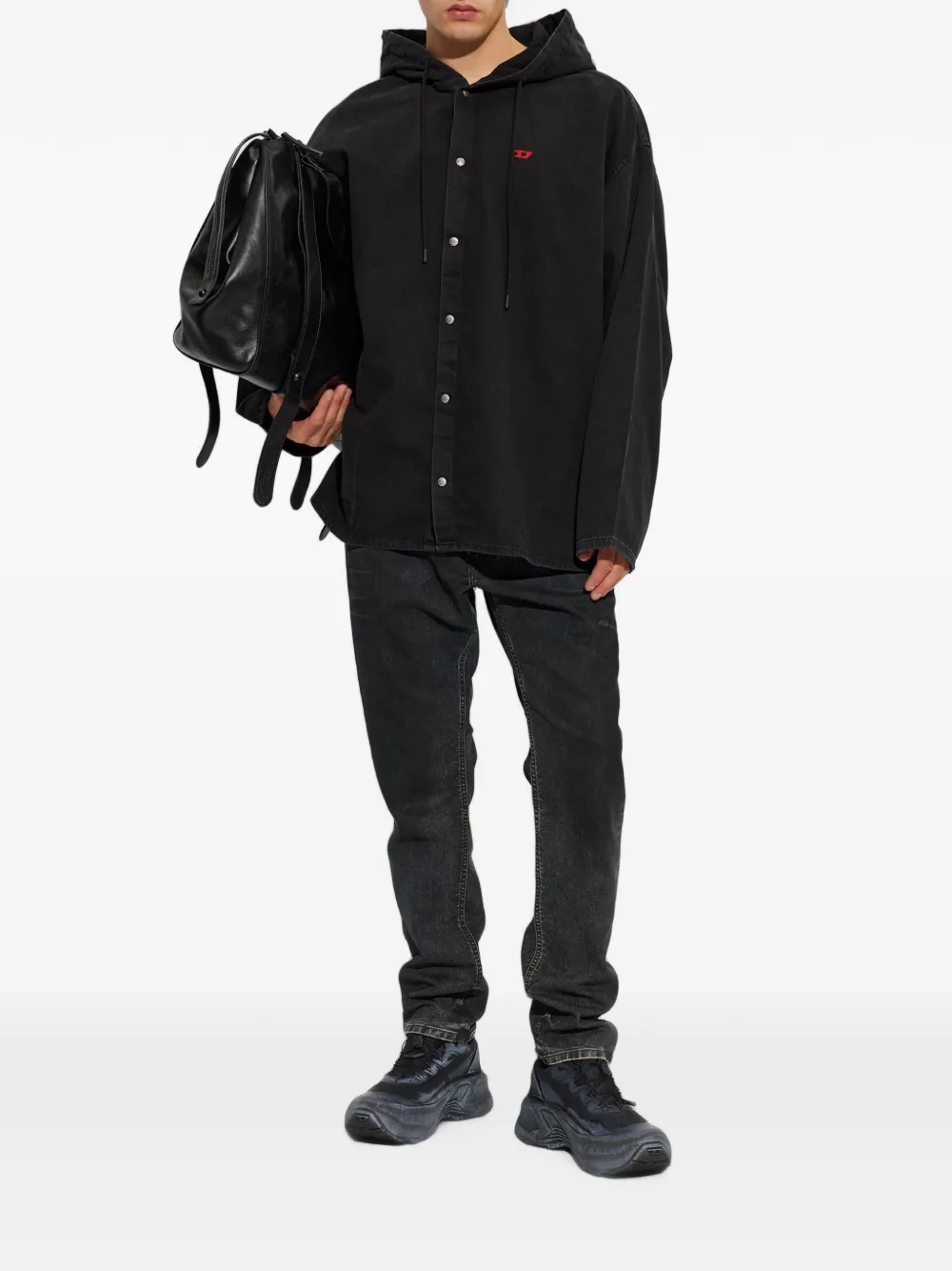 Diesel D-Dewny-Hood denim shirt Zwart