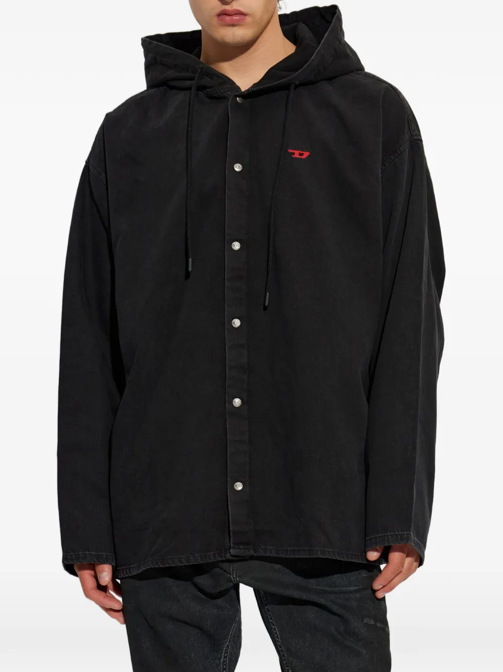 Diesel D-Dewny-Hood denim shirt Zwart