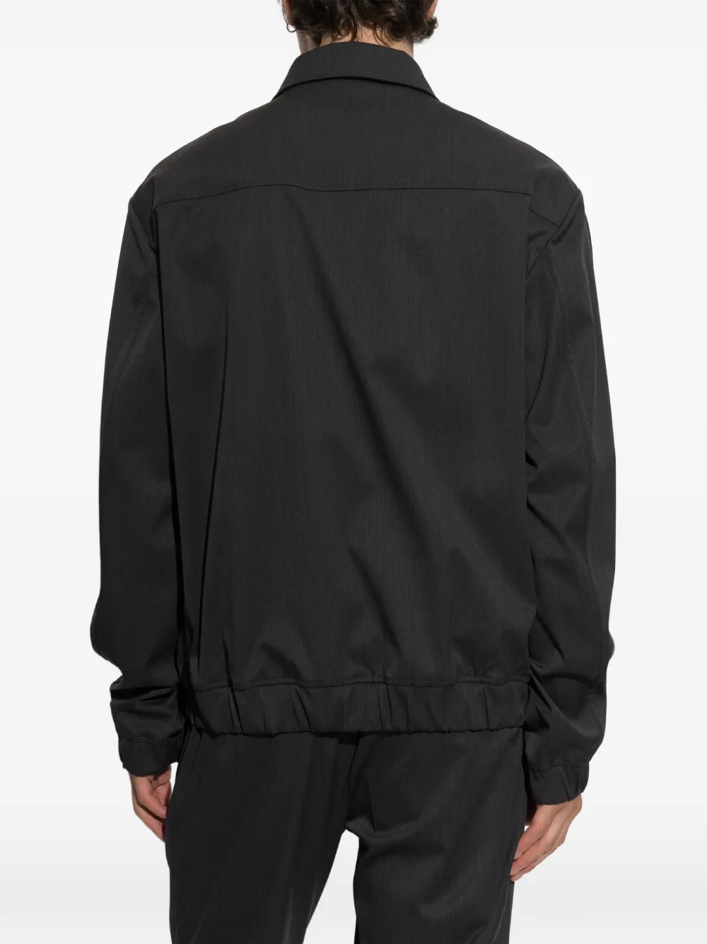 Dolce & Gabbana logo-patch zip-up jacket Grijs