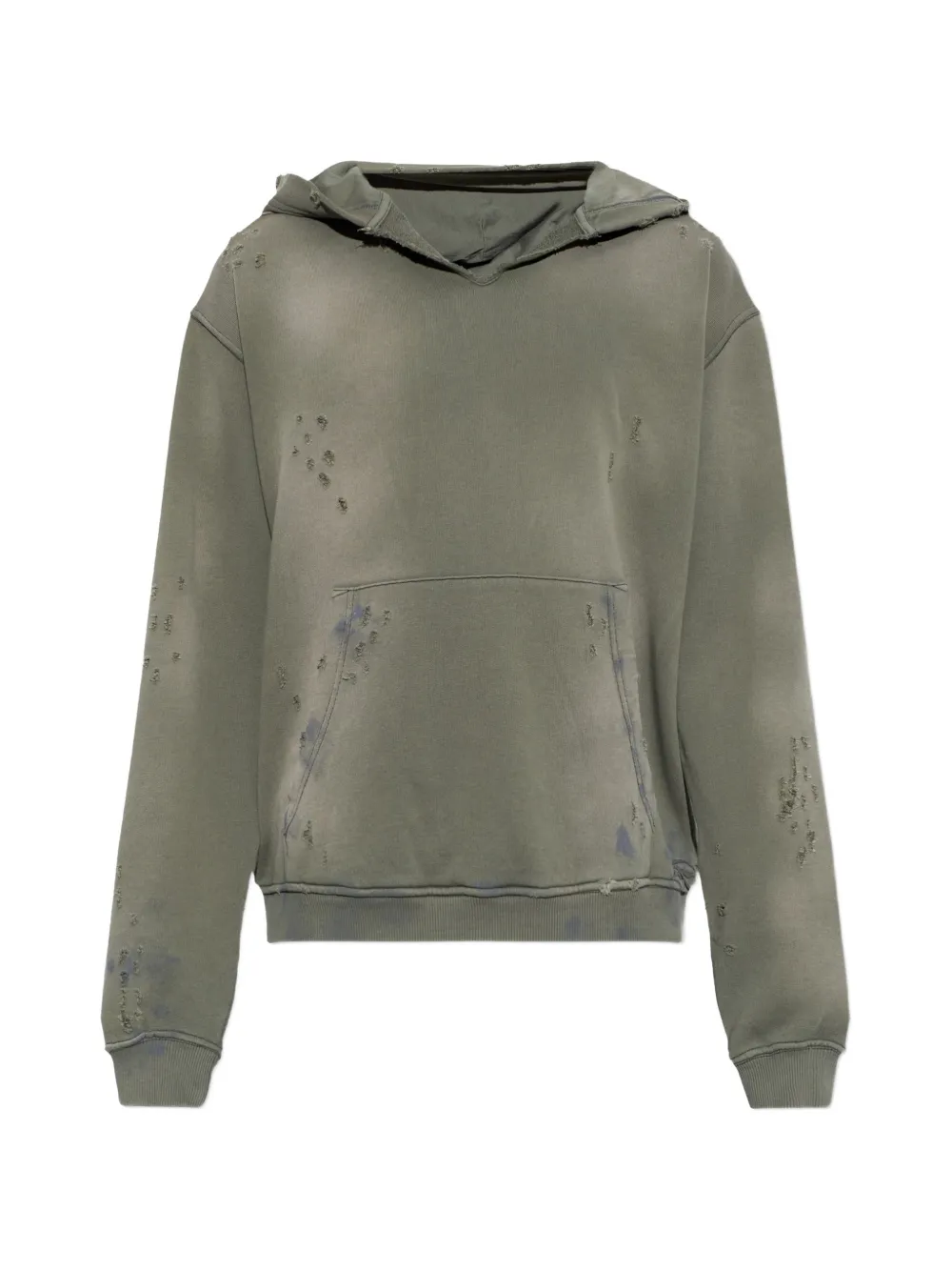 Diesel S-keithy Distressed Hoodie In Green