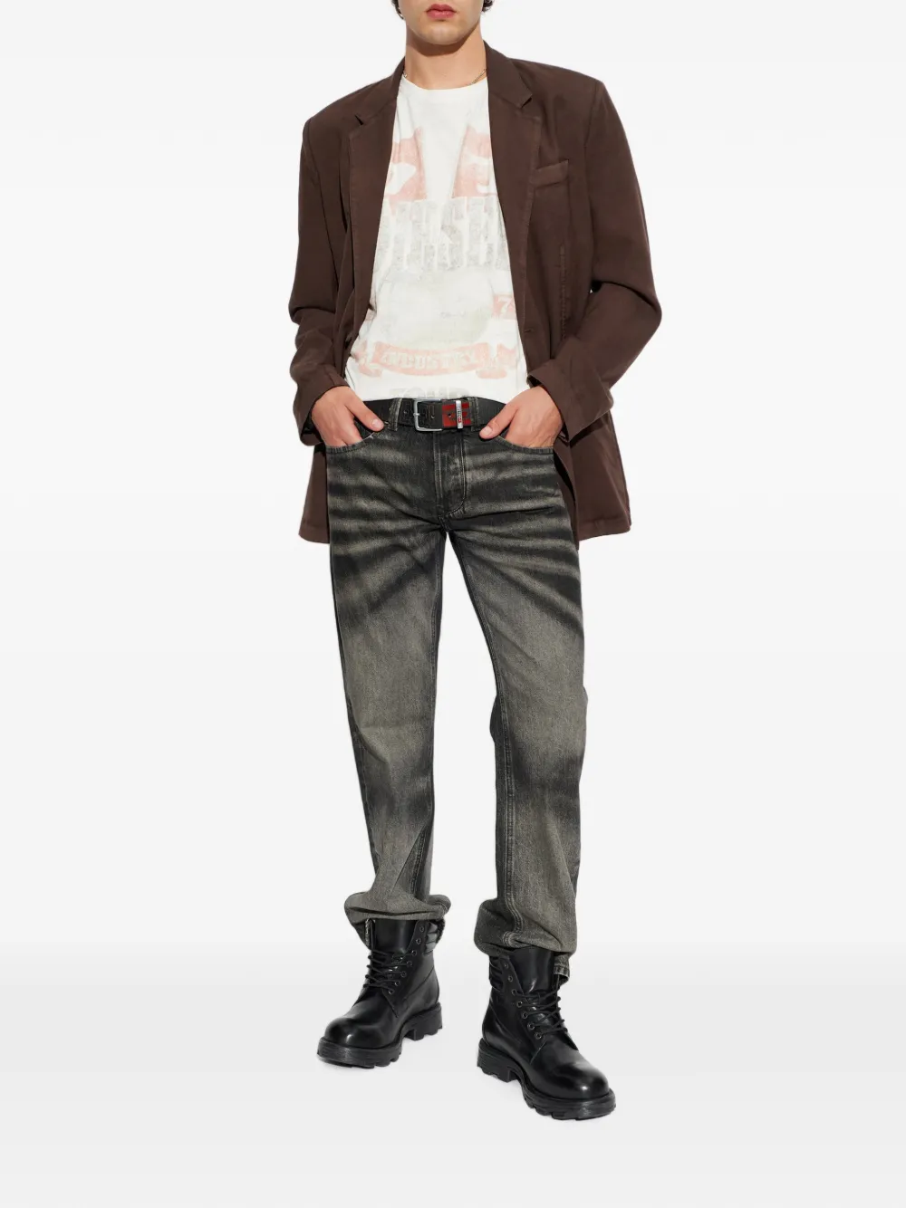 Diesel J-Creed-Aecb notched-lapel single-breasted blazer Bruin