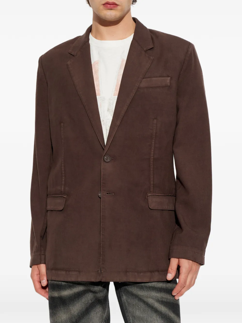 Diesel J-Creed-Aecb notched-lapel single-breasted blazer Bruin