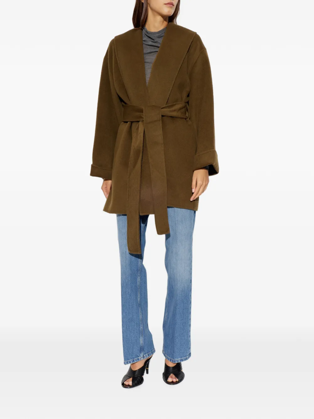 By Malene Birger Trinelle belted wool coat Bruin