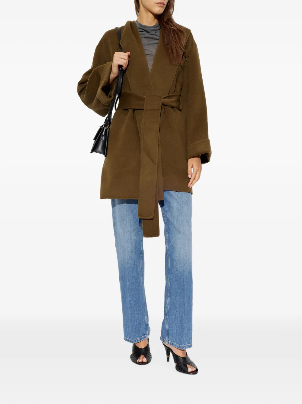 By Malene Birger Trinelle belted wool coat Bruin