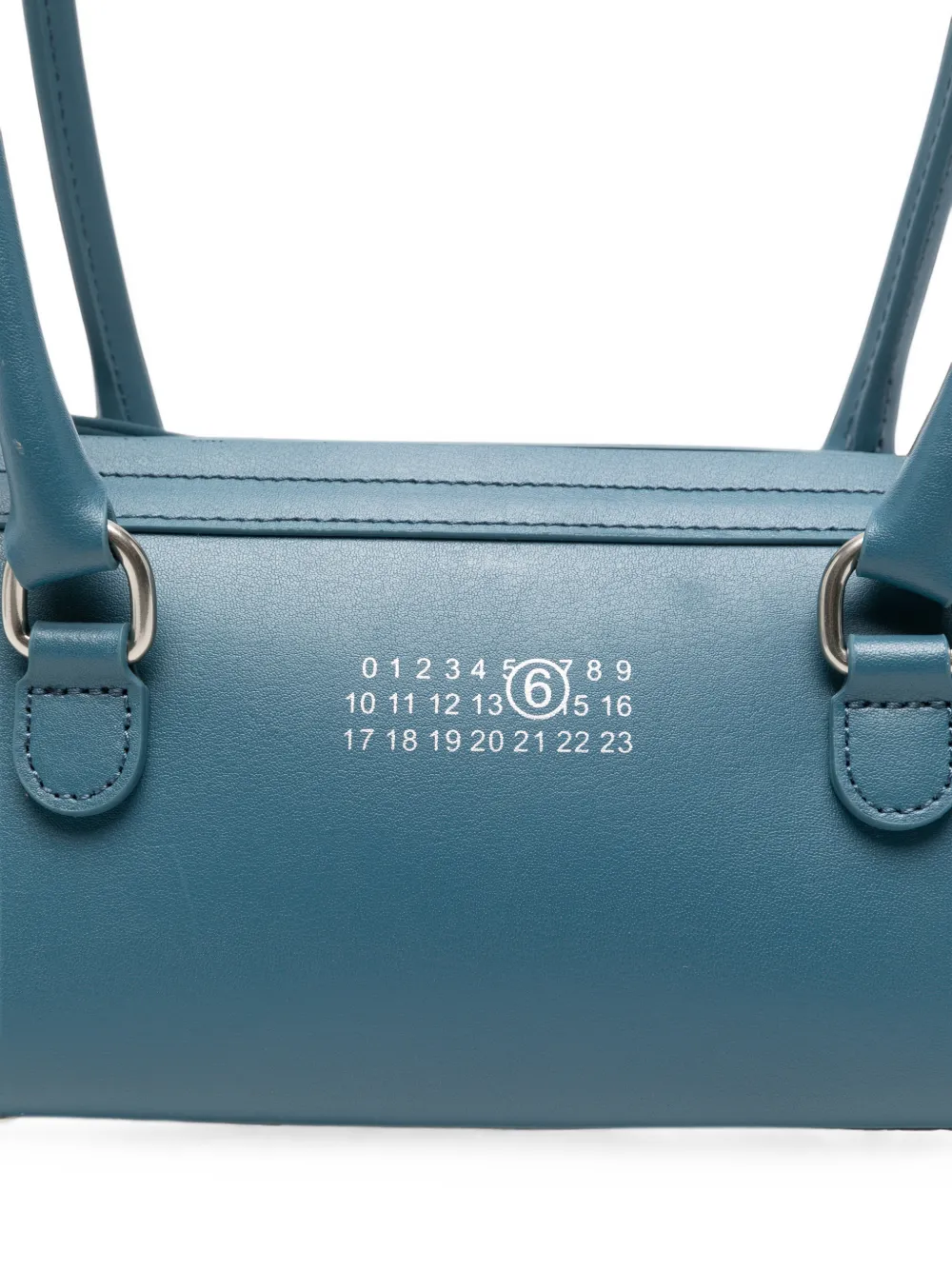 MM6 Maison Margiela Bauletto leren mini-schoudertas met logo-print Blauw