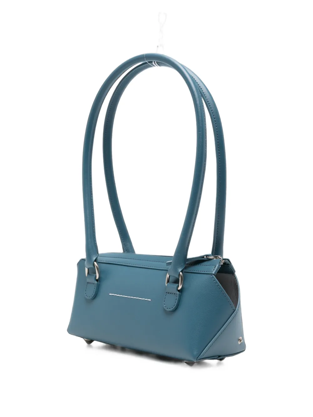MM6 Maison Margiela Bauletto leren mini-schoudertas met logo-print Blauw