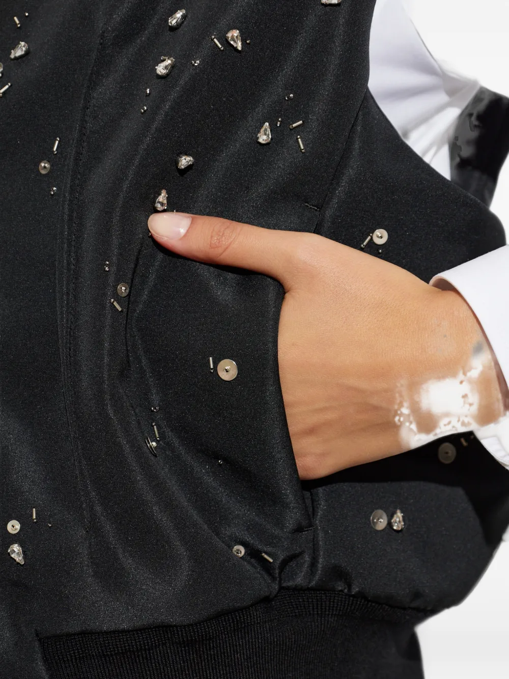 Jil Sander Verfraaide isolerende bodywarmer Zwart